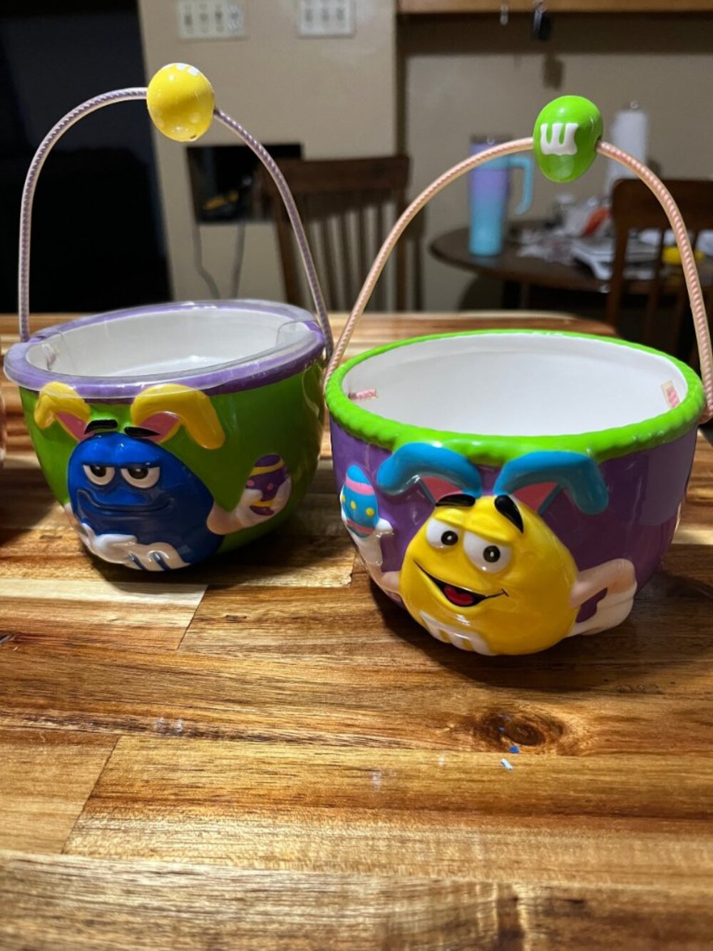 Galerie M&M Character Candy Container Ceramic Easter Basket Set of 4